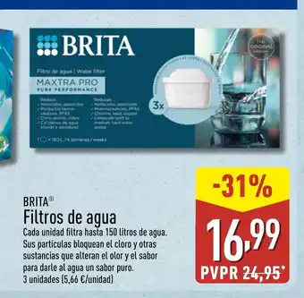 ALDI BRITA Filtros de agua oferta