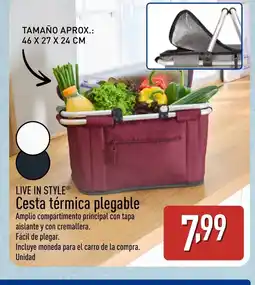 ALDI LIVE IN STYLE Cesta térmica plegable oferta