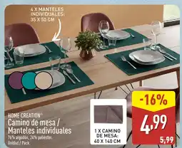 ALDI HOME CREATION Camino de mesa / Manteles individuales oferta