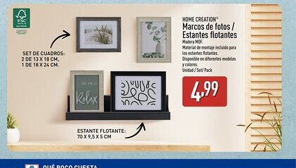 ALDI HOME CREATION Marcos de fotos/ Estantes flotantes oferta