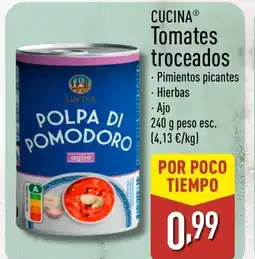 ALDI CUCINA Tomates troceados oferta
