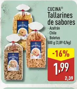 ALDI CUCINA Tallarines de sabores oferta