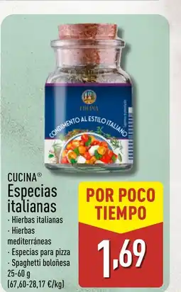 ALDI CUCINA Especias italianas oferta