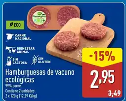 ALDI Hamburguesas de vacuno ecológicas oferta