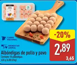ALDI Albóndigas de pollo y pavo oferta