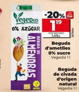Dia Beguda d'ametlles 0% sucre oferta