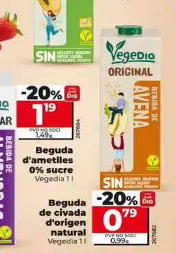 Dia Beguda de civada d'origen natural oferta