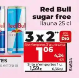 Dia RED BULL sugar free oferta