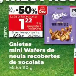 Dia MILKA Galetes mini Wafers de neula recobertes de xocolata oferta