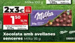 Dia MILKA Xocolata amb avellanes senceres oferta