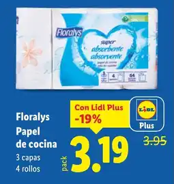 Lidl FLORALYS Papel de cocina oferta