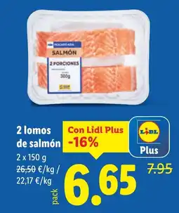 Lidl 2 lomos de salmón oferta