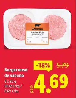 Lidl Burger meat de vacuno oferta