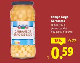 Lidl CAMPO LARGO Garbanzos oferta