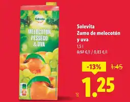 Lidl SOLEVITA Zumo de melocotón y uva oferta