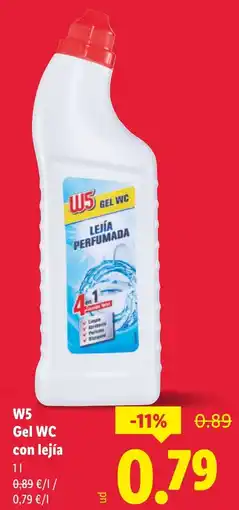 Lidl W5 Gel WC con lejía oferta