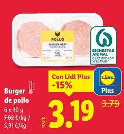 Lidl Burger de pollo oferta