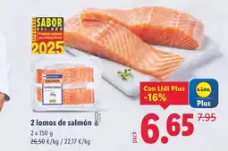 Lidl 2 lomos de salmón oferta