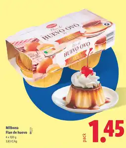 Lidl MILBONA Flan de huevo oferta