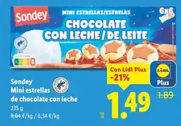 Lidl SODNEY Mini estrellas de chocolate con leche oferta