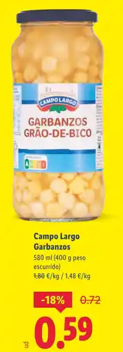Lidl CAMPO LARGO Garbanzos oferta