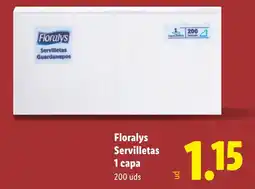 Lidl FLORALYS Servilletas 1 capa oferta