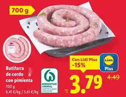 Lidl Butifarra de cerdo con pimienta oferta