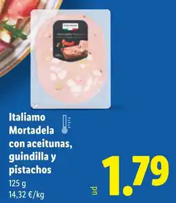 Lidl ITALIAMO Mortadela con aceitunas, guindilla y pistachos oferta