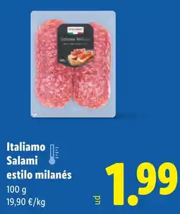 Lidl ITALIAMO Salami estilo milanés oferta