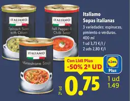 Lidl ITALIAMO Sopas italianas oferta
