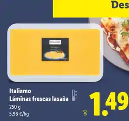 Lidl ITALIAMO Láminas frescas lasaña oferta