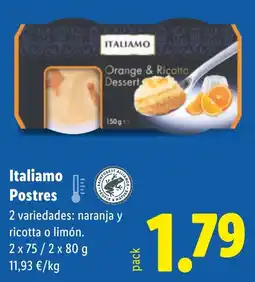 Lidl ITALIAMO Postres oferta