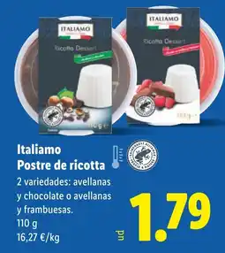 Lidl ITALIAMO Postre de ricotta oferta