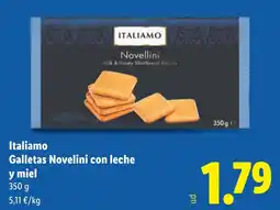 Lidl ITALIAMO Galletas Novelini con leche y miel oferta