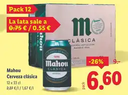 Lidl MAHOU Cerveza clásica oferta