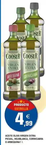 E.Leclerc Coosur - aceite oliva virgen extra picual/ hoiblanca/ cornicabra o arbequina oferta