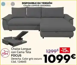 Conforama Focus - chaise longue con cama tela oferta