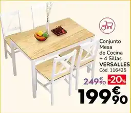 Conforama Versalles - conjunto mesa de cocina + 4 sillas oferta