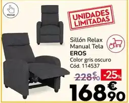 Conforama Eros - sillón relax manual tela oferta