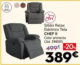 Conforama Chef ii - sillón relax eléctrico tela oferta