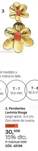 Yanbal Pendientes lavinnia rouge oferta