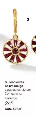 Yanbal Pendientes solara rouge oferta