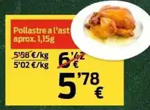 bonÀrea Pollastre a l'ast aprox oferta