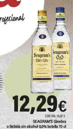 Cash Ifa SEAGRAM'S Ginebra o Bebida sin alcohol 0,0% oferta