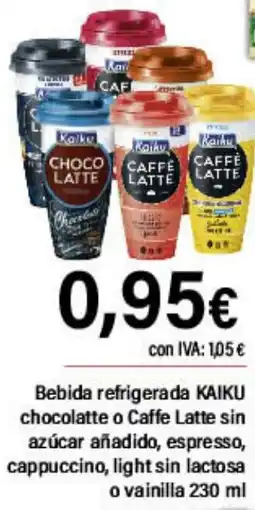 Cash Ifa KAIKU Bebida refrigerada chocolatte o Caffe Latte sin azúcar añadido, espresso, cappuccino, light sin lactosa o vainilla oferta