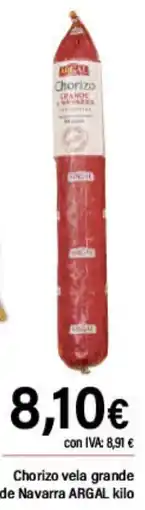 Cash Ifa ARGAL Chorizo vela grande de Navarra oferta