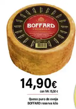 Cash Ifa BOFFARD Queso puro de oveja reserva oferta