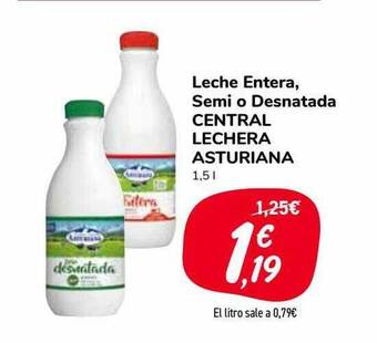 Carrefour Market Leche Entera Semi O Desnatada Central Lechera Asturiana oferta