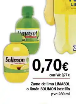 Cash Ifa LIMASOL, SOLIMON Zumo de lima o limón botellín oferta