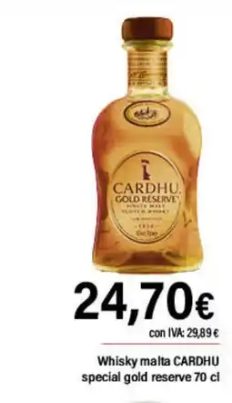 Cash Ifa CARDHU Whisky malta special gold reserve oferta